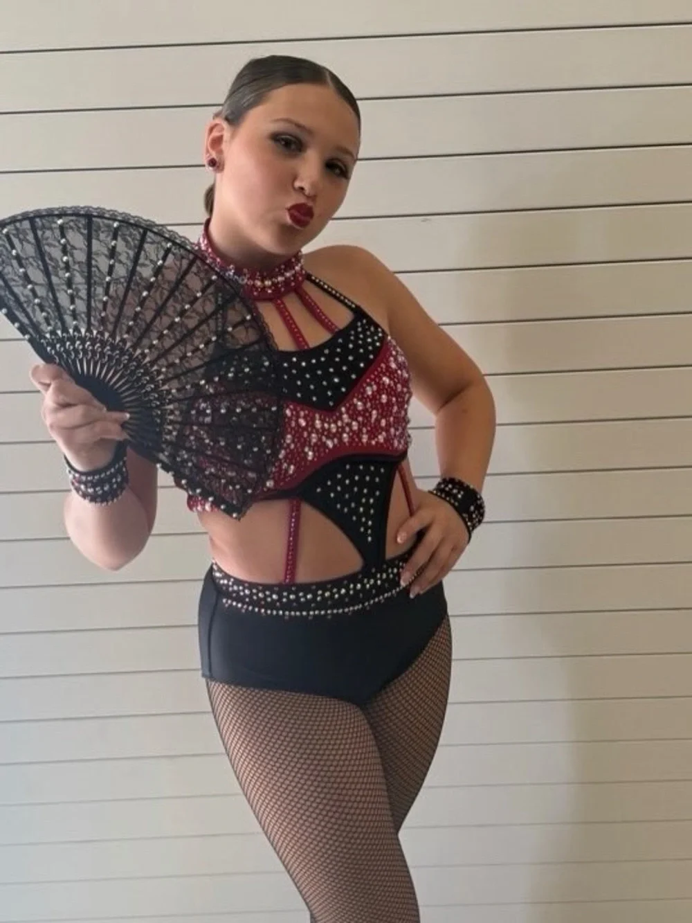 Glamour Red and Black Dance Costume